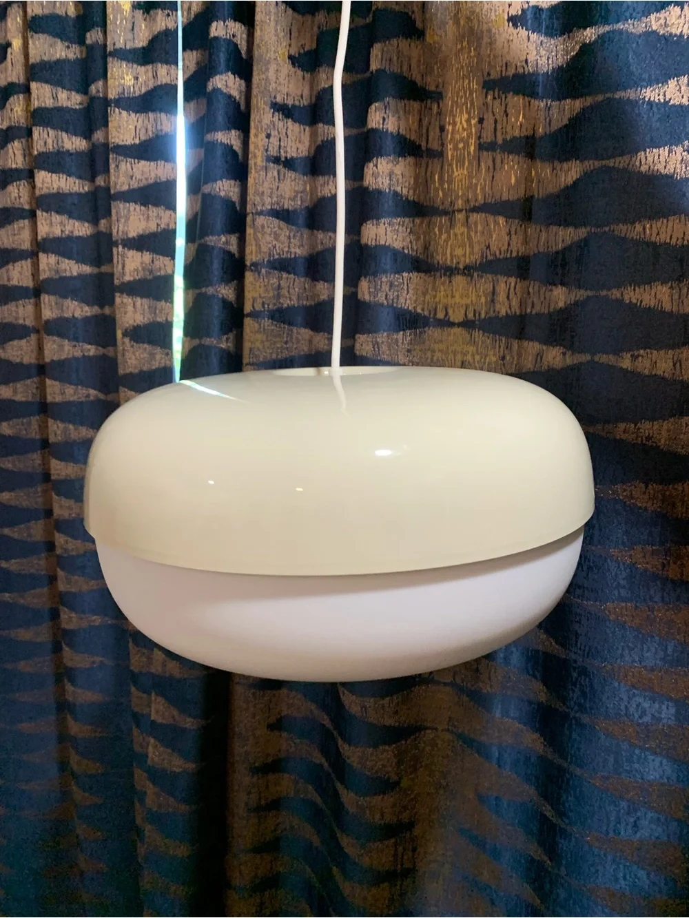IKEA BLASVERK Dome Pendant Light - Cream and White Gloss